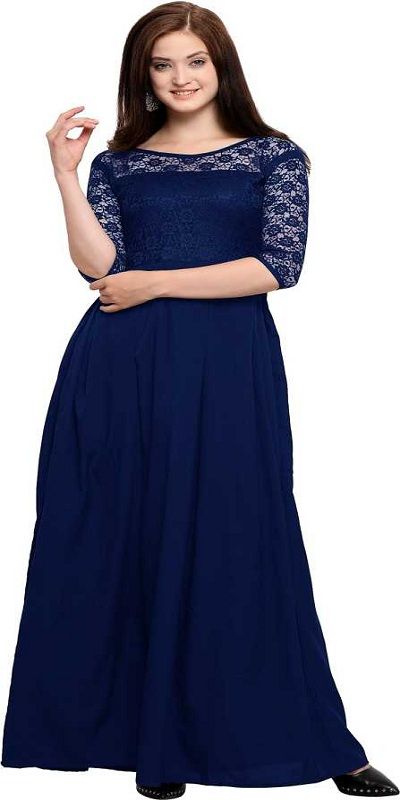 Women Maxi Blue Dress